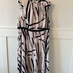 SHEIN Tan and Black Mock Neck Midi Dress